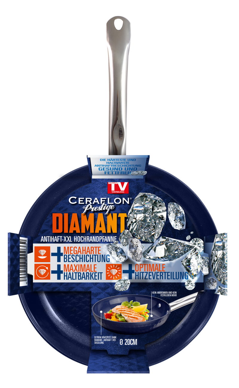 Ceraflon Prestige Diamant Antihaft XXL Aluguss-Pfanne blau-3