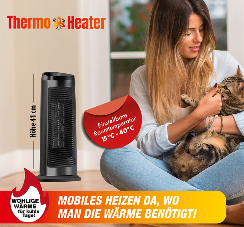 Thermo-Heater Digitale Keramikheizung, schwarz, mit Fernbedienung-4