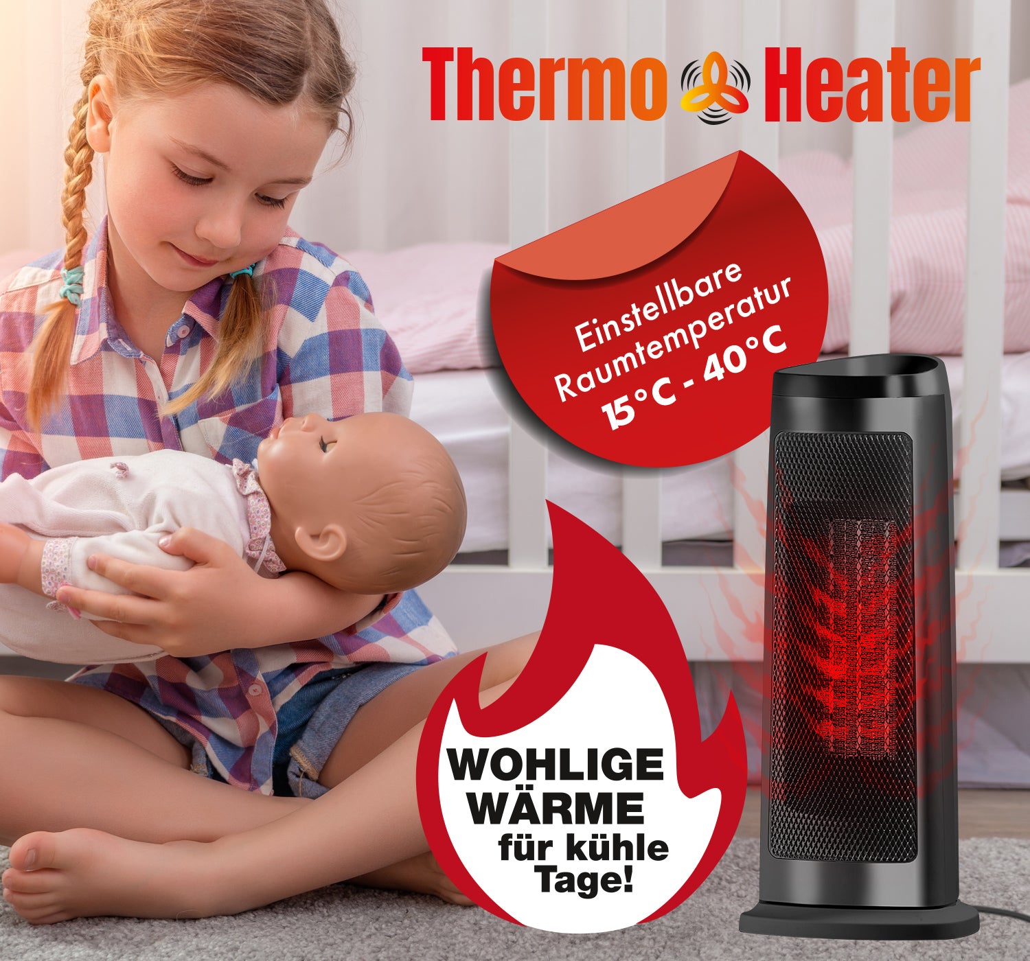 Thermo-Heater Digitale Keramikheizung, schwarz, mit Fernbedienung-6