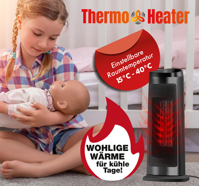 Thermo-Heater Digitale Keramikheizung, schwarz, mit Fernbedienung-6