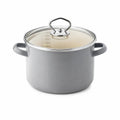 Ceraflon Emaille Topf mit Deckel 16cm, cool grey