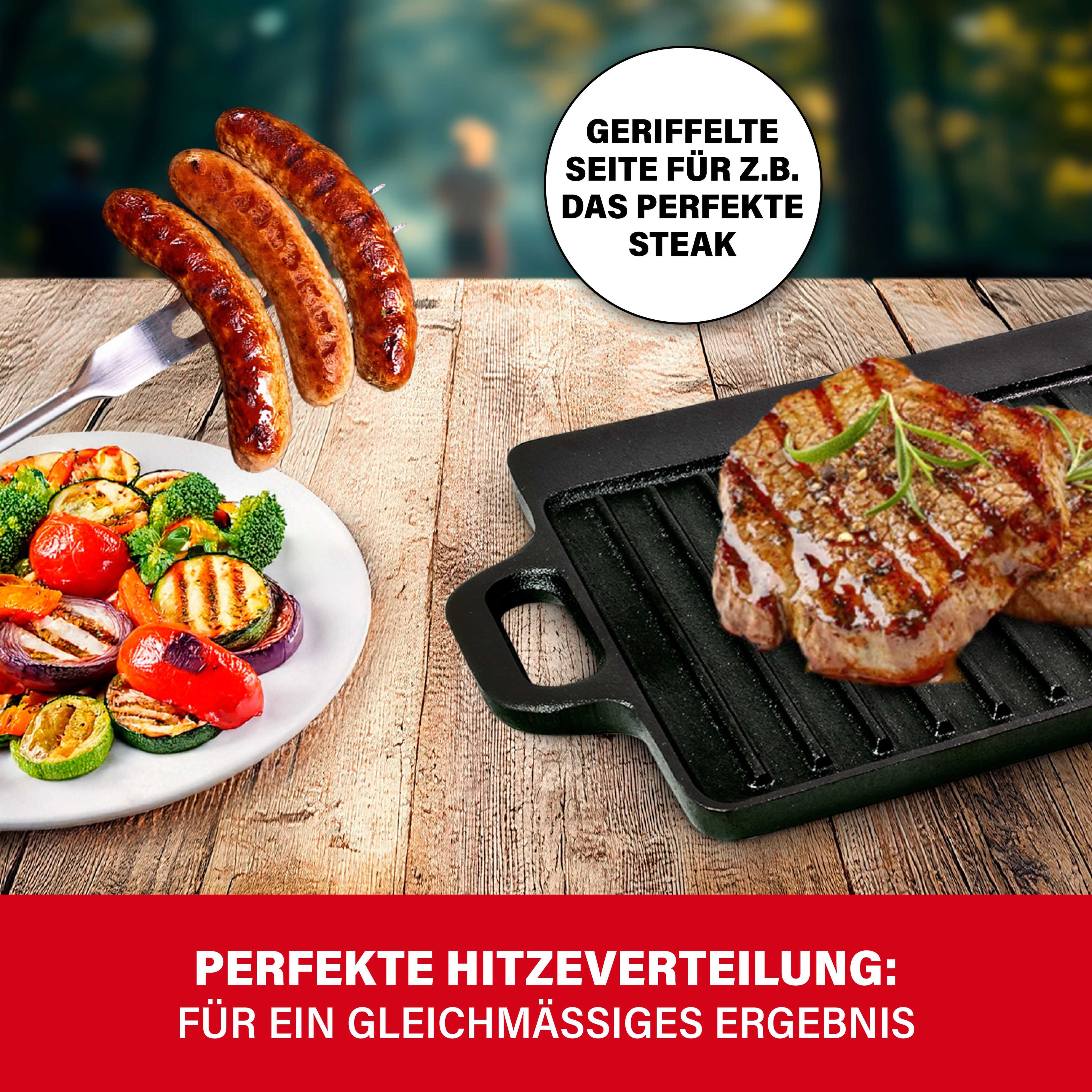 BBQ Boss Gusseisen Grillplatte 2 in 1
