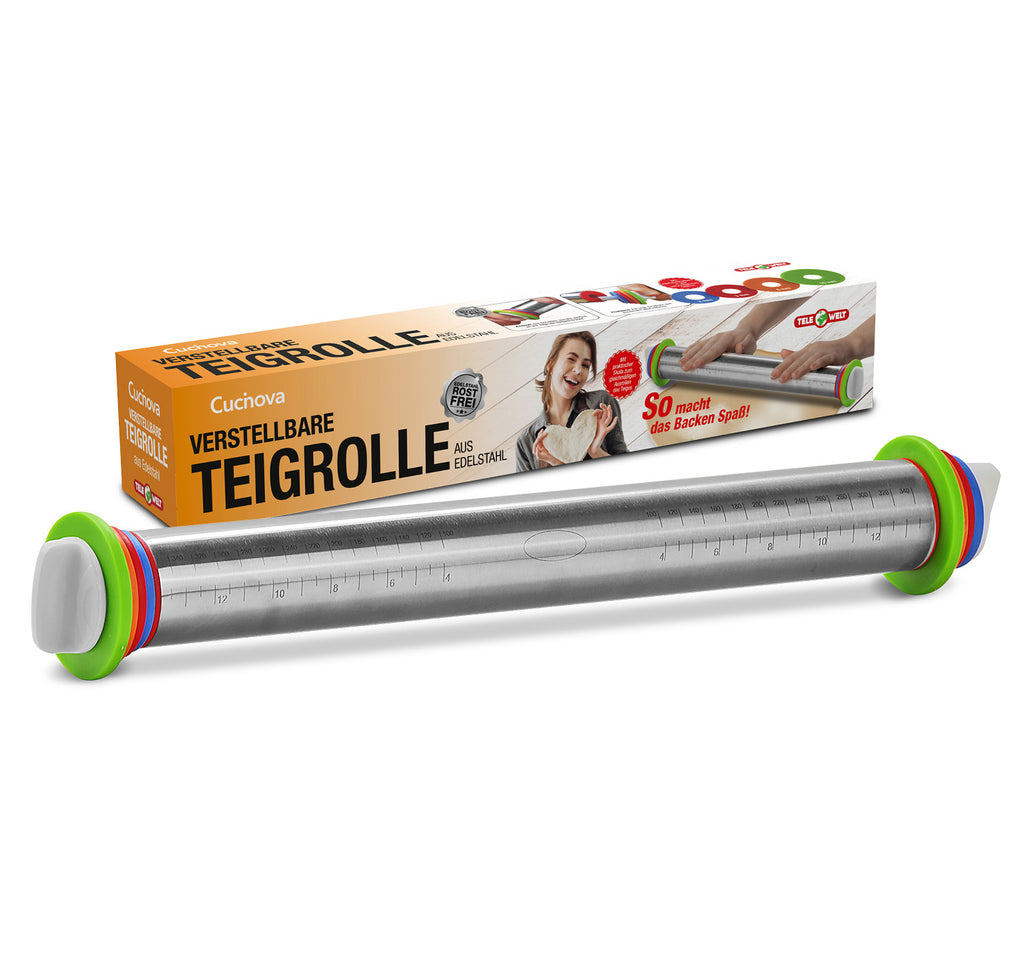 Cucinova Verstellbare Teigrolle aus Edelstahl