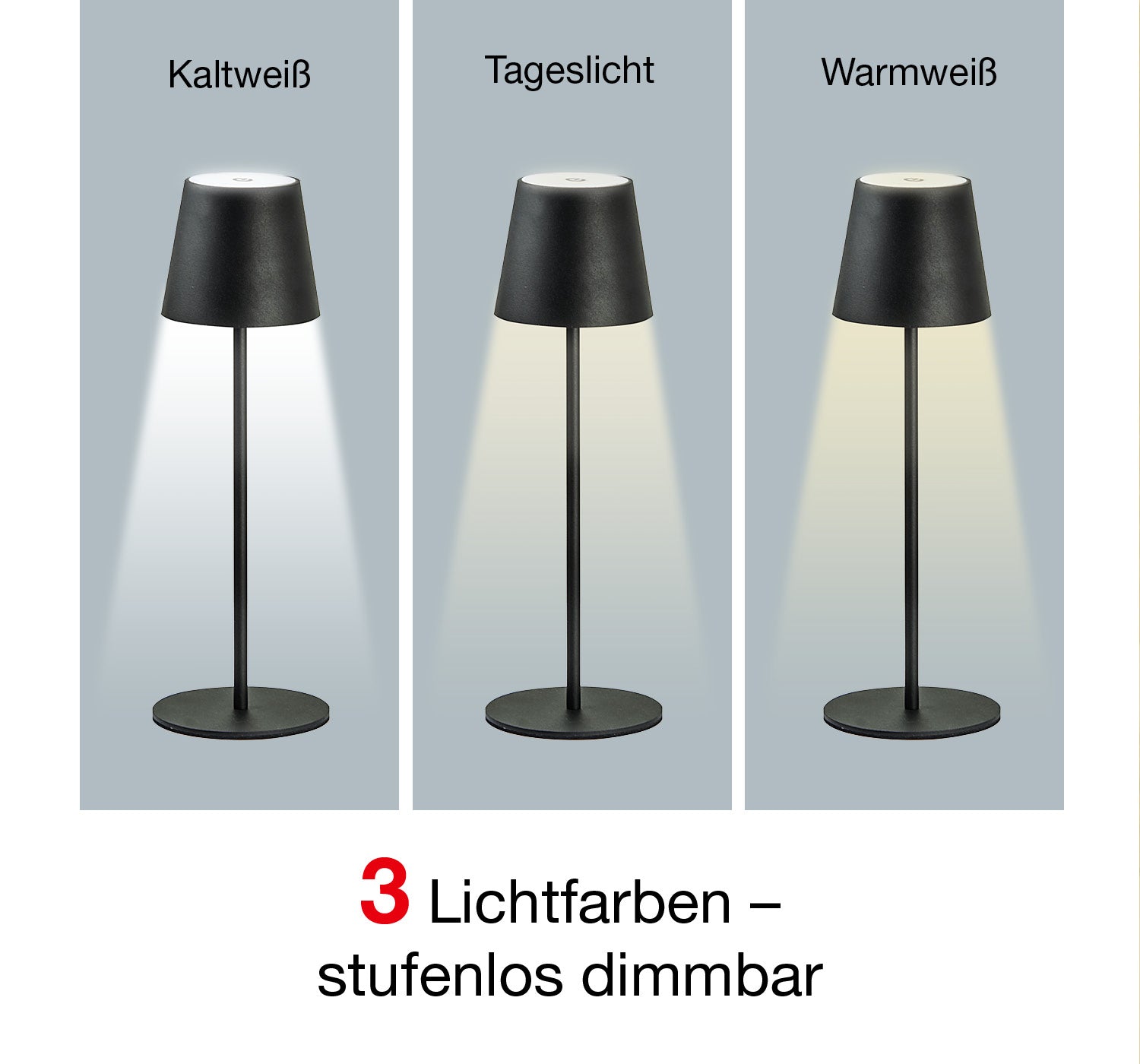 Taghell LED Tischleuchte Move schwarz