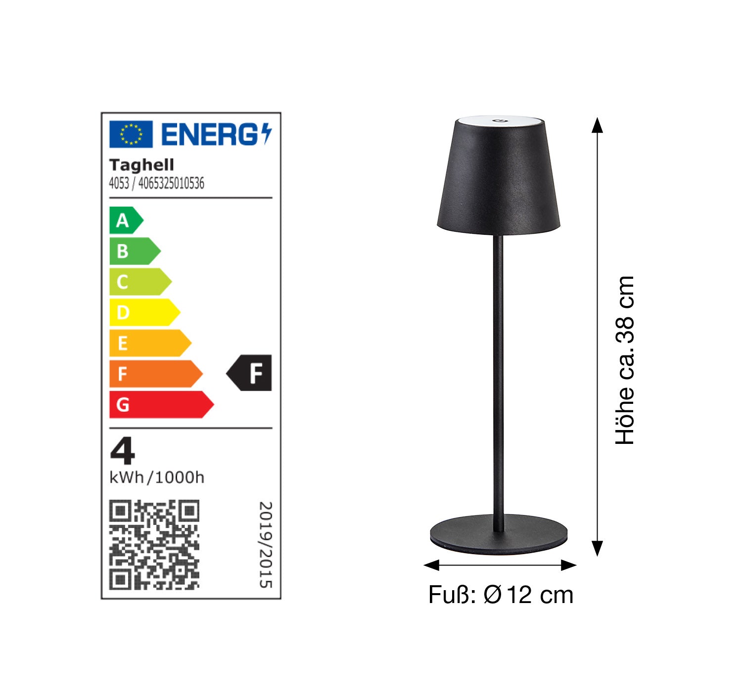 Taghell LED Tischleuchte Move schwarz
