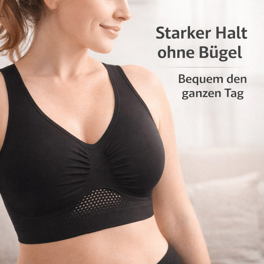Smart Tex Sport BH 3er Set "Sporty" Klassik, Gr. L - Smarttex Sport BH-Set Damen – 3er Set Sport-BHs, Bequemer Komfort-BH ohne Bügel, Atmungsaktiv & Elastisch, Ideal für Fitness, Yoga, Training und Alltag, Größe L