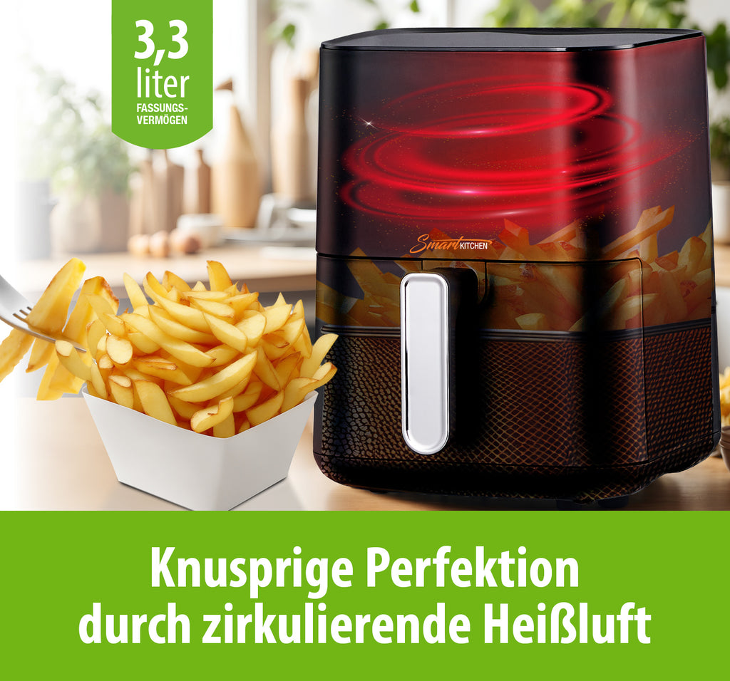 Smart Kittchen Heissluft-Fritteuse, 3,3L, 1200W, digital, Touch-Screen