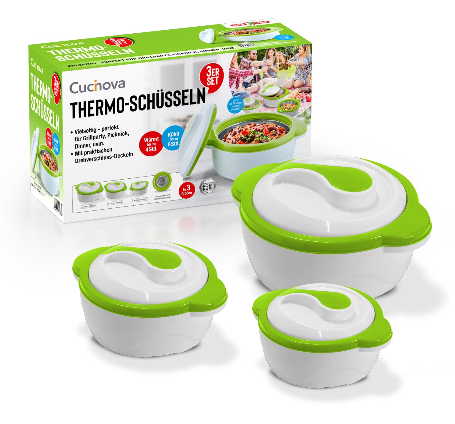 Cucinova 3er Thermoschüssel Set