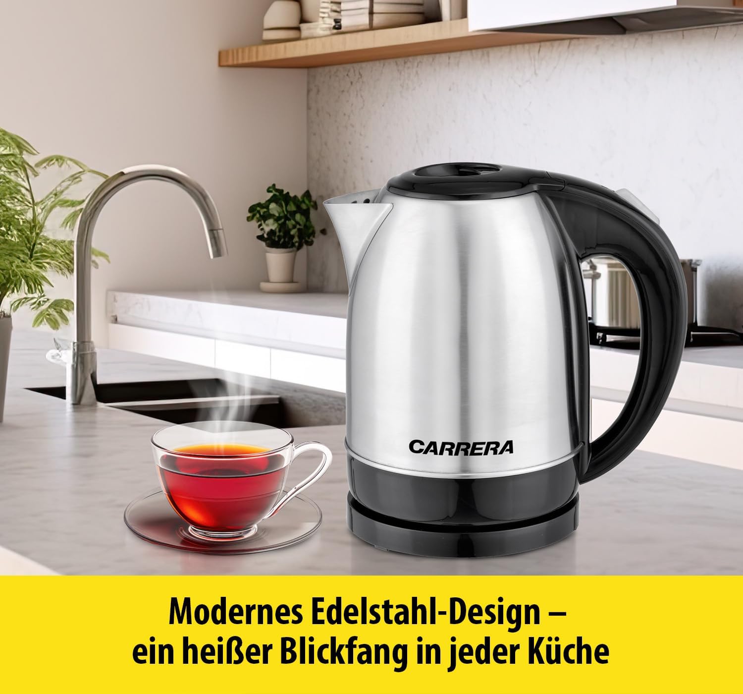 Carrera Wasserkocher Edelstahl 1,7 Liter