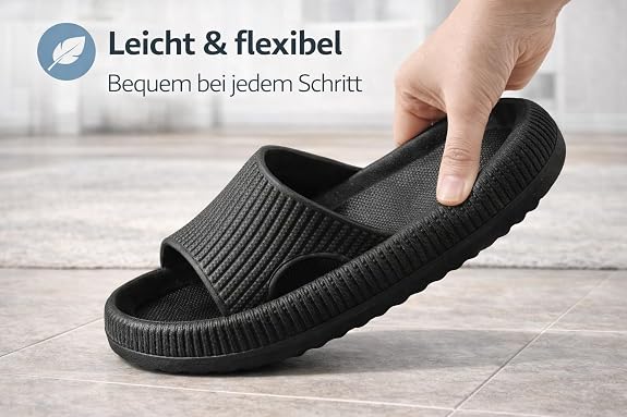 Relax Vital Wolken Slipper, schwarz, Größe 45, Polybag / Hang Tag