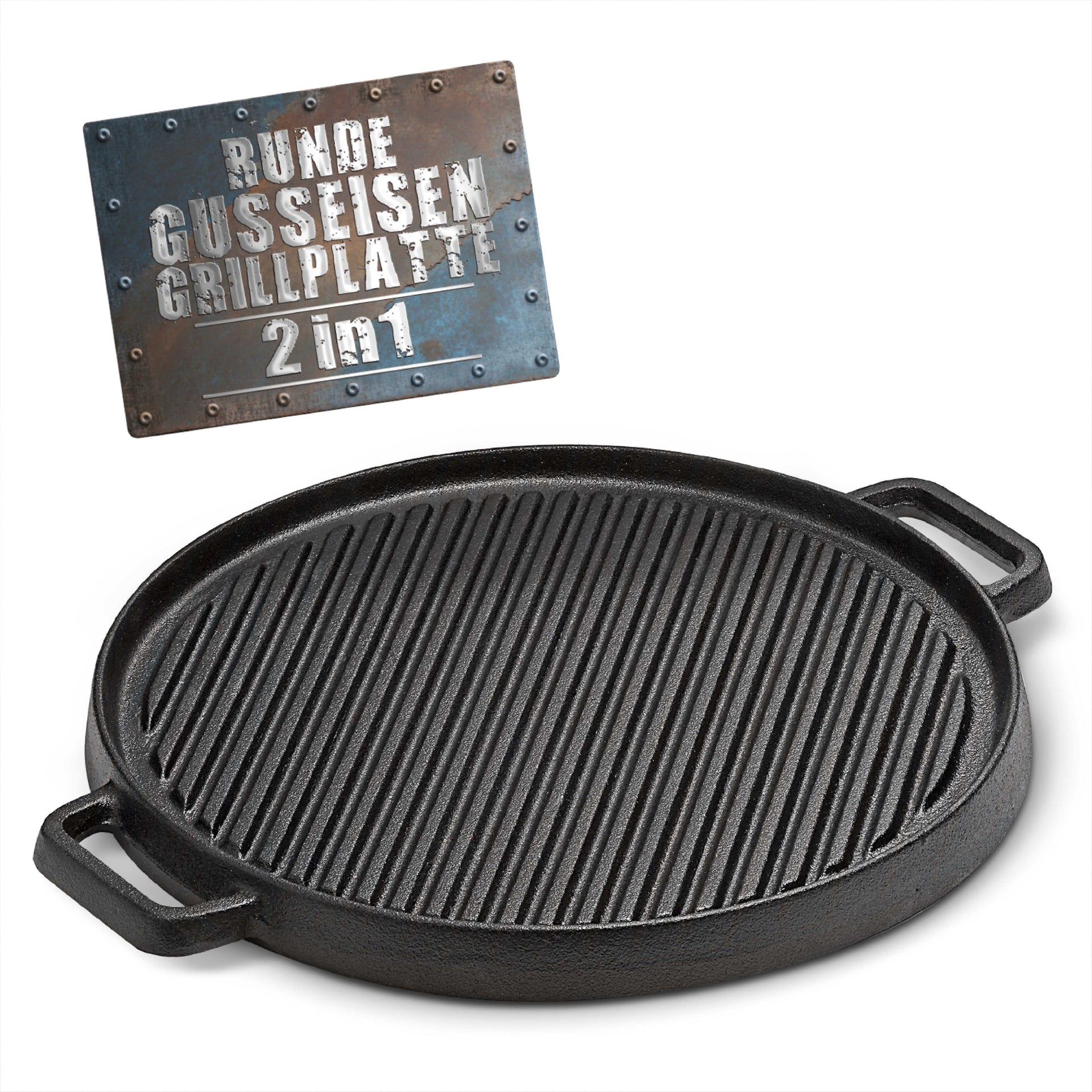 BBQ Boss 2 in 1 Grillplatte rund, 30cm