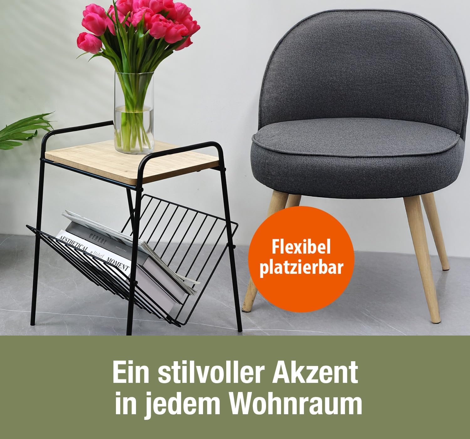 Beistelltisch mit Magazin-4