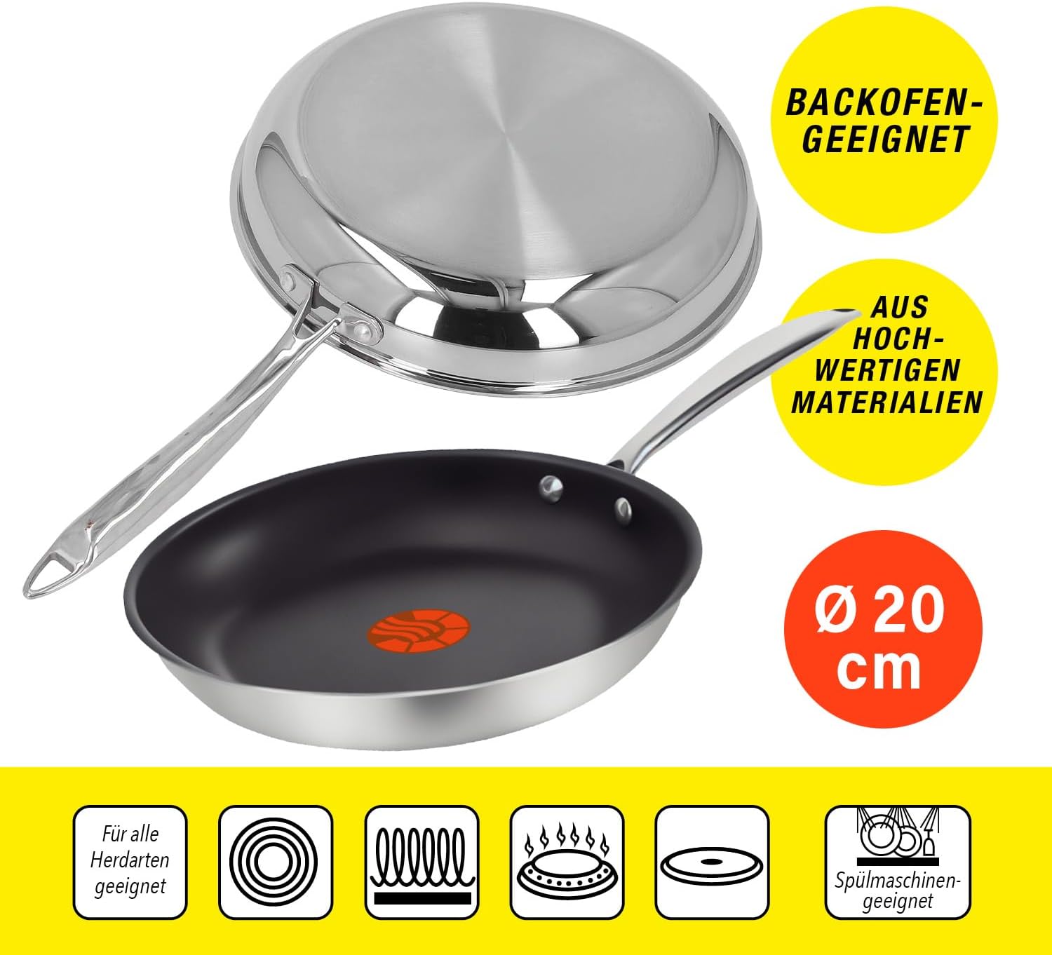 Ceraflon Elite-Pro Edelstahl Hybrid Pfanne 20 cm-7