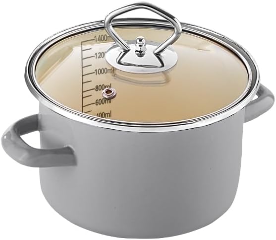 Ceraflon Emaille Topf mit Deckel 20cm, cool grey-1