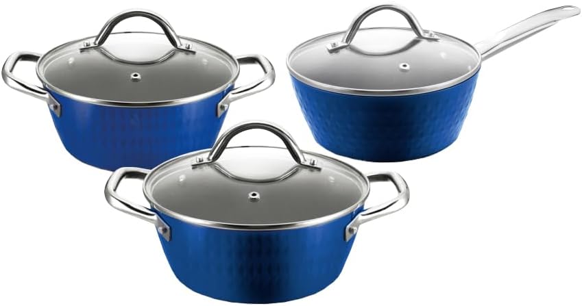 Ceraflon Prestige Diamant Antihaft - Kochtopf-Set 6-tlg., blau
