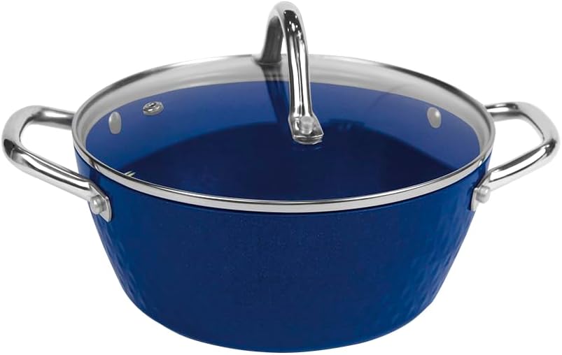 Ceraflon Prestige Diamant Antihaft XXL Kochtopf 24cm inkl. Glasdeckel, blau