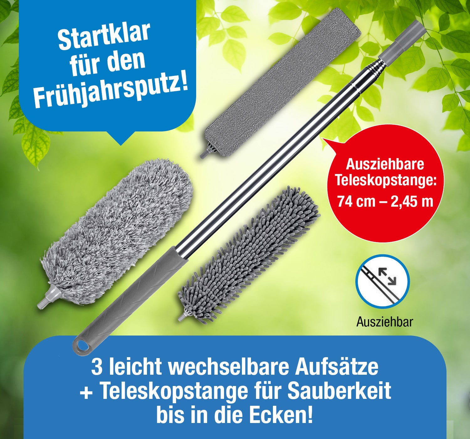 Clever Clean Teleskop-Staubwedel 5-tlg