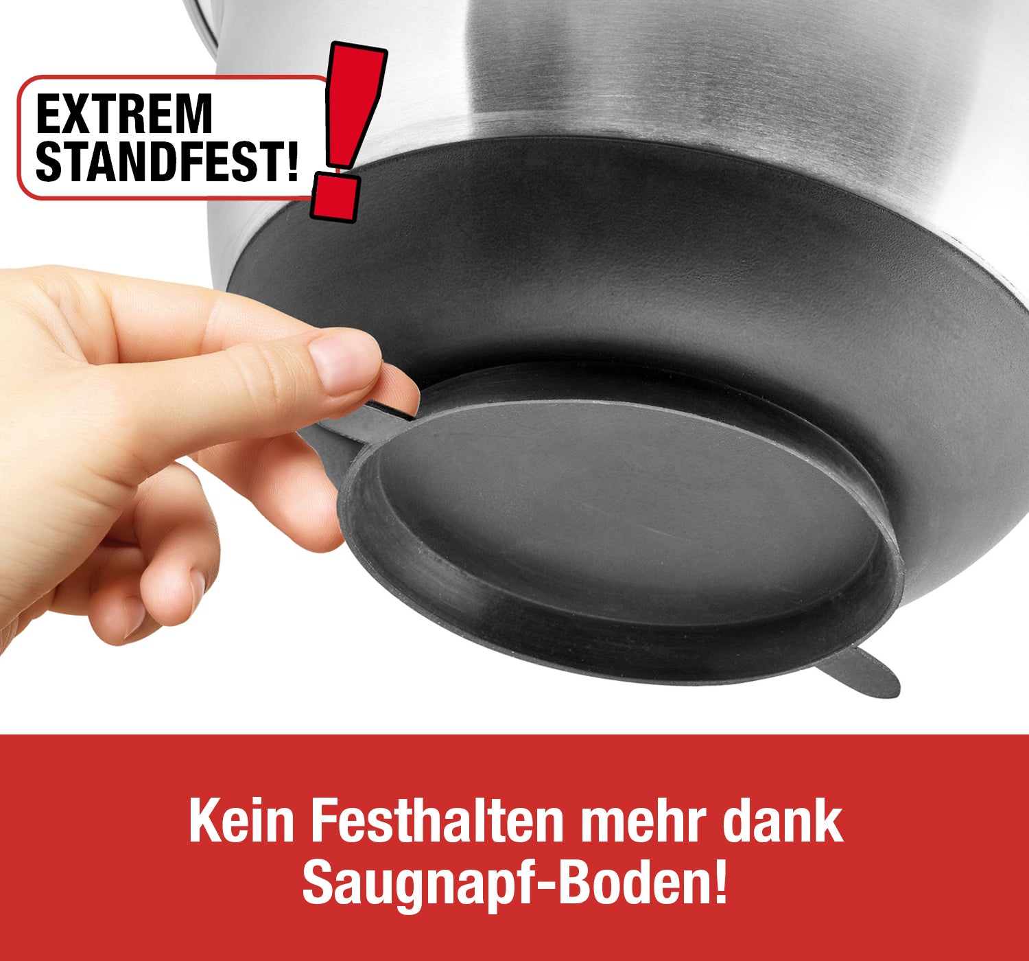 Cucinova 2er Set Edelstahlrührschüssel Set 18 cm und 22 cm mit Saugnapf-2