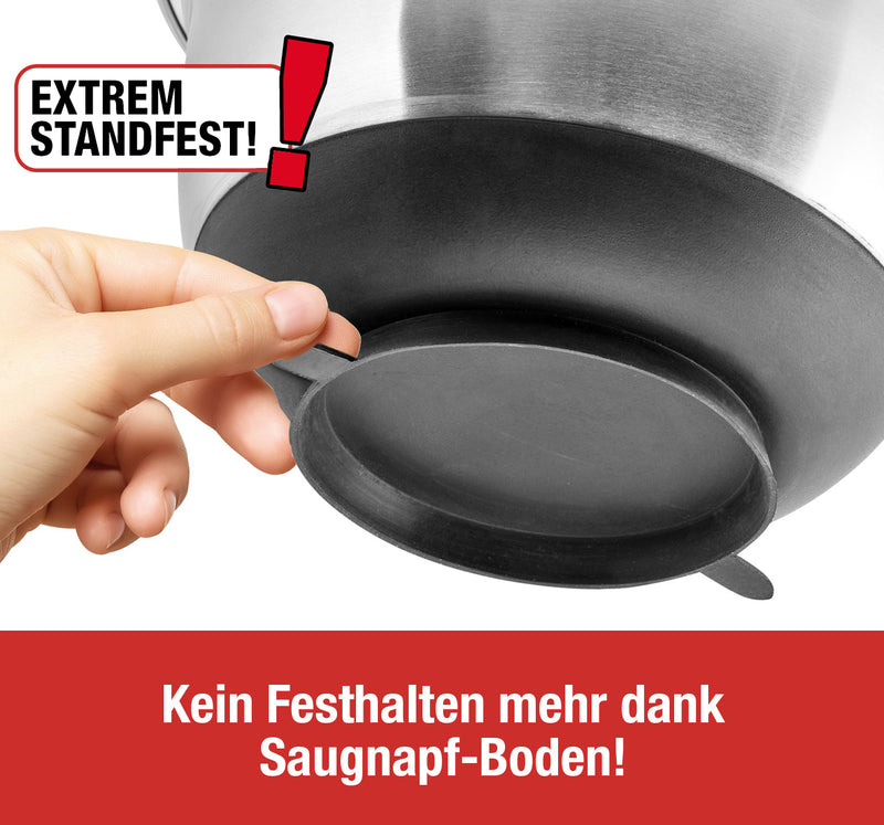 Cucinova 2er Set Edelstahlrührschüssel Set 18 cm und 22 cm mit Saugnapf-2
