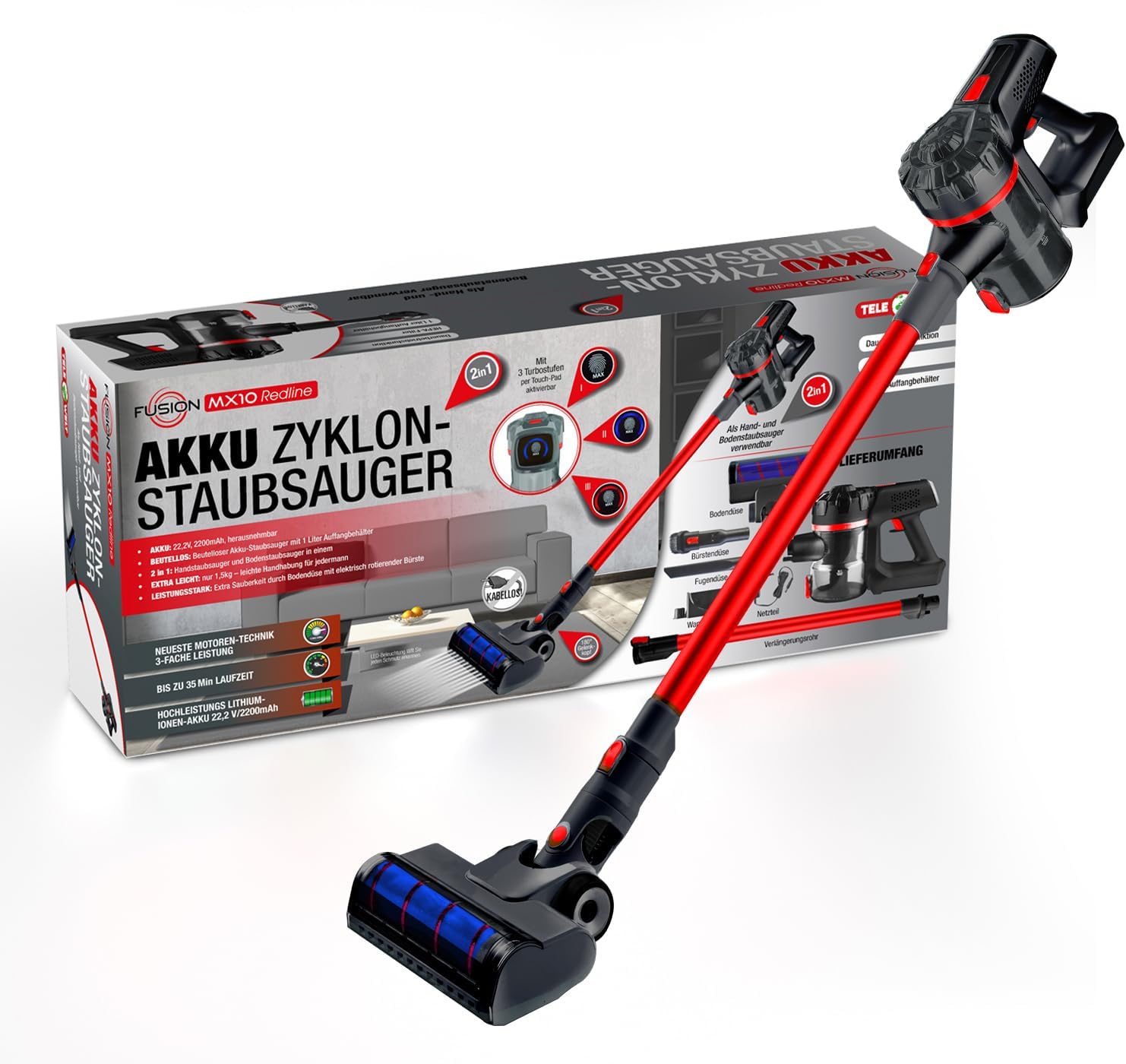 Fusion MX 10 Redline Akku Zyklonsauger