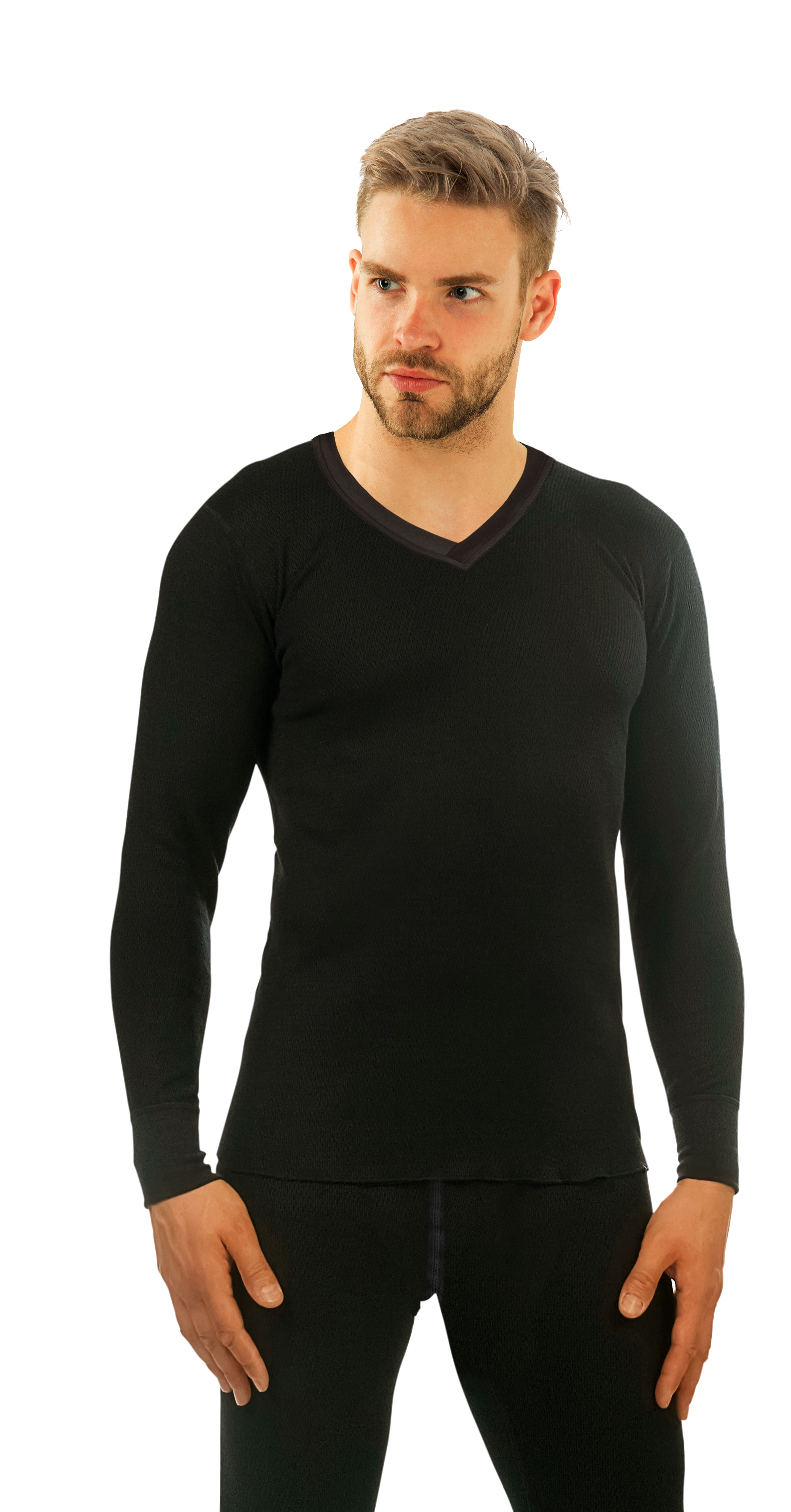 Smart Tex Thermoshirt 2er Set schwarz/weiß Herren, Gr. M/L