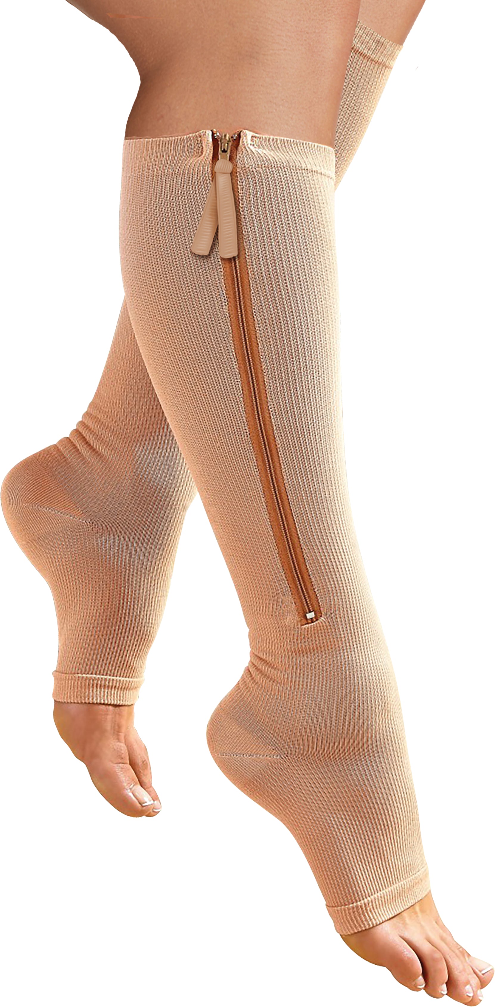 Smarttex Zip Zap Strümpfe, 2 Paar, hautfarben