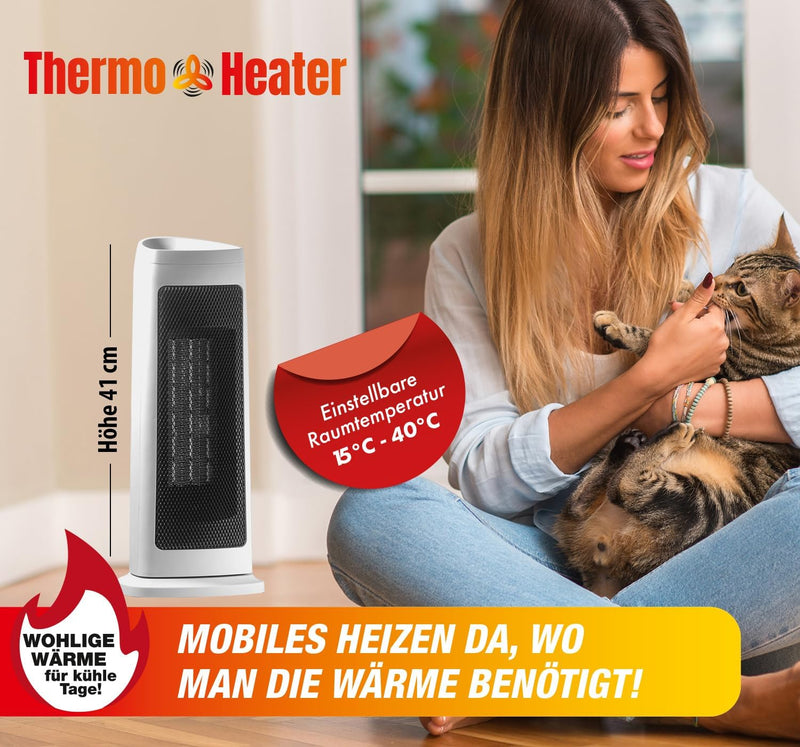Thermo-Heater Digitale Keramikheizung weiß, mit Fernbedienung-4